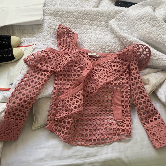 Self Portrait off the shoulder pink top - Picture 3 of 5